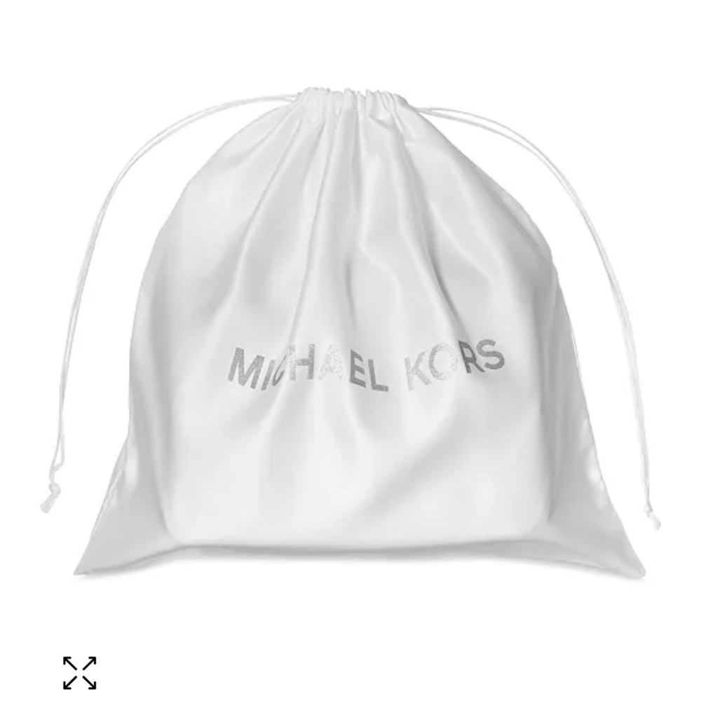 MICHAEL KORS Authentic Drawstring White Silky Dust Bag W/ Silver Logo, X Large